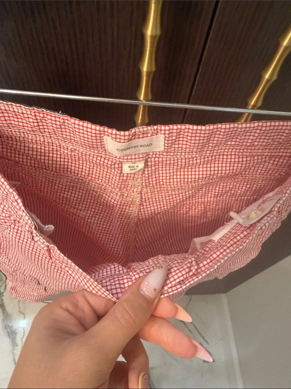 Country Road Red Gingham Cargo Shorts